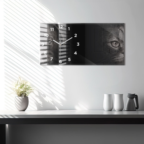 Horizontale Uhr Hund und schottische Katze