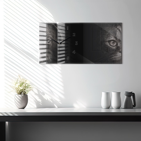 Horizontale Uhr Hund und schottische Katze