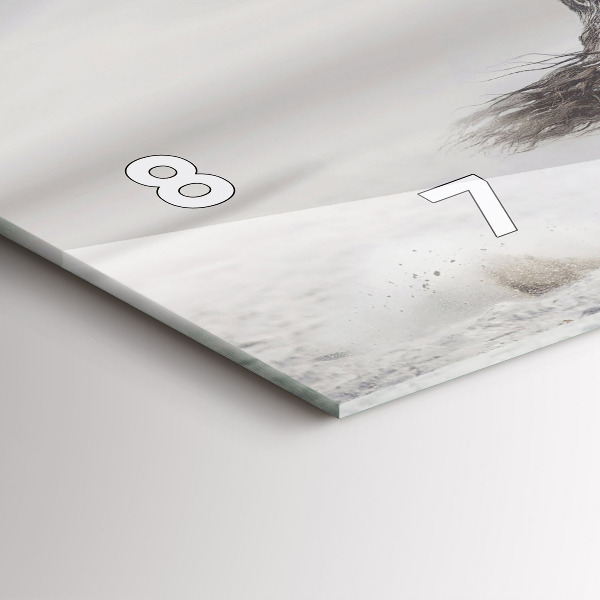 Horizontale Uhr mit motiv Galoppierendes weißes Pferd