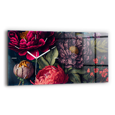 Horizontale Uhr mit motiv Vintage Blumenstrauß