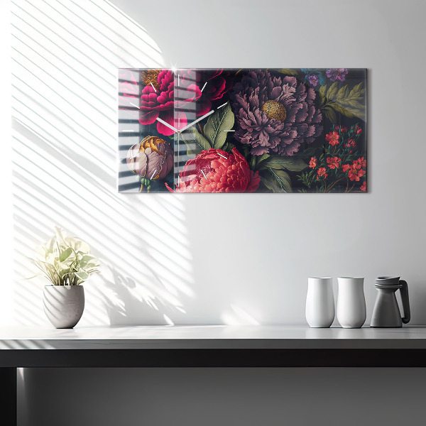 Horizontale Uhr mit motiv Vintage Blumenstrauß