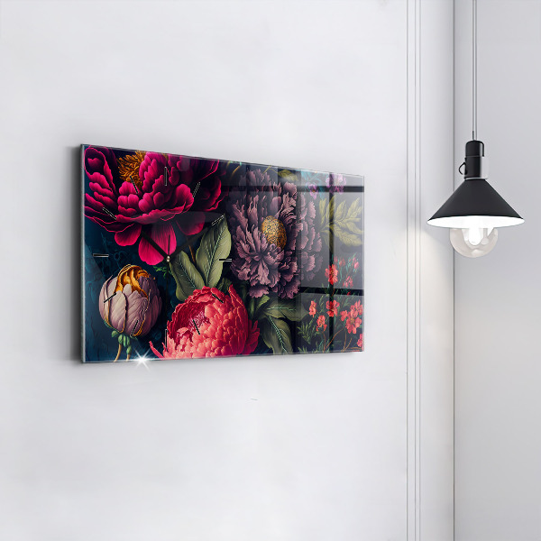 Horizontale Uhr mit motiv Vintage Blumenstrauß