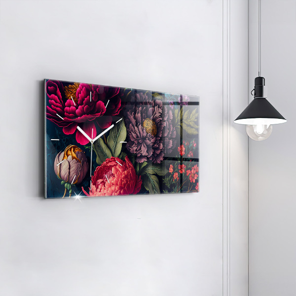 Horizontale Uhr mit motiv Vintage Blumenstrauß