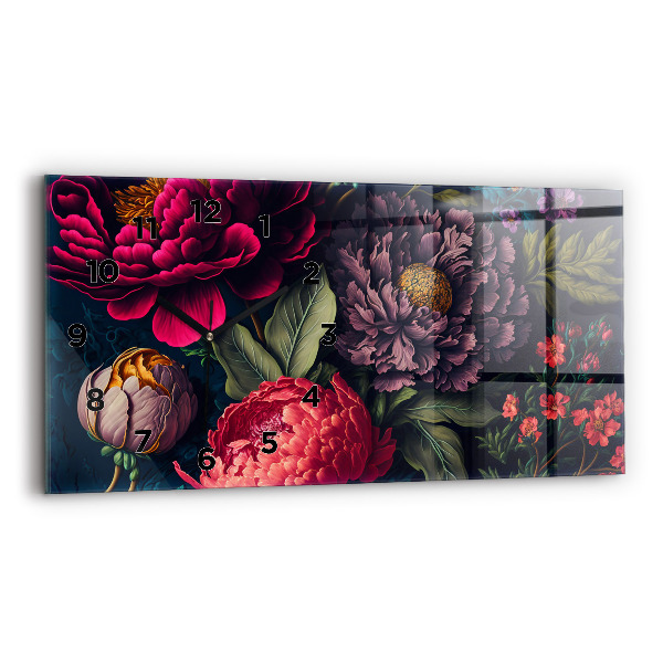 Horizontale Uhr mit motiv Vintage Blumenstrauß