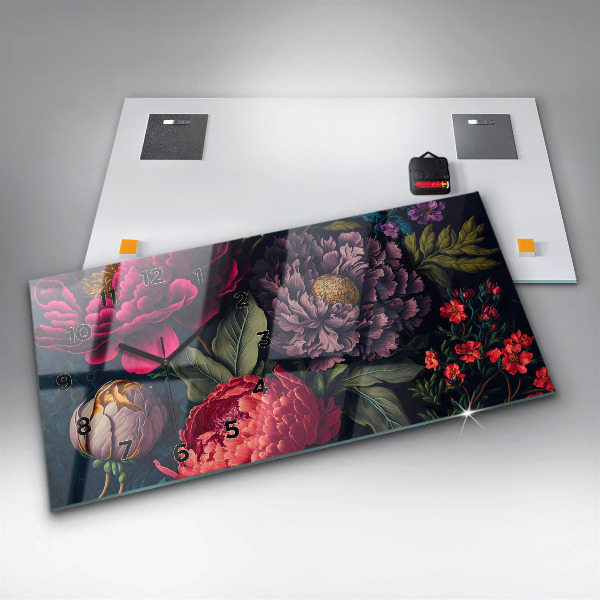 Horizontale Uhr mit motiv Vintage Blumenstrauß