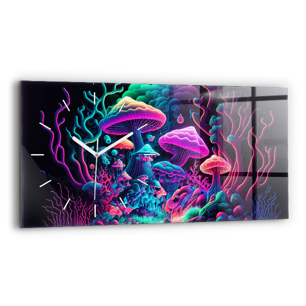 Horizontale Uhr mit motiv Neon-Pilze