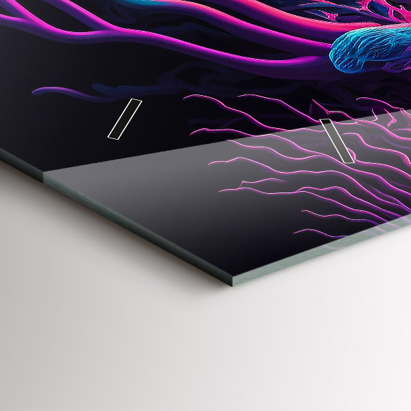 Horizontale Uhr mit motiv Neon-Pilze