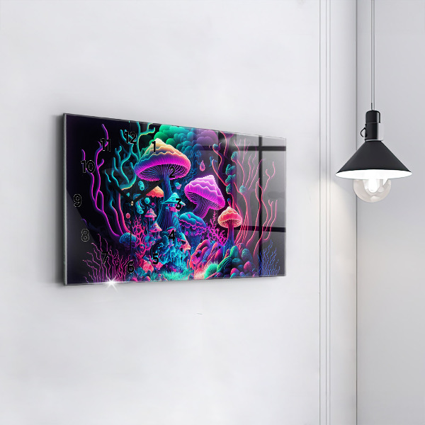Horizontale Uhr mit motiv Neon-Pilze