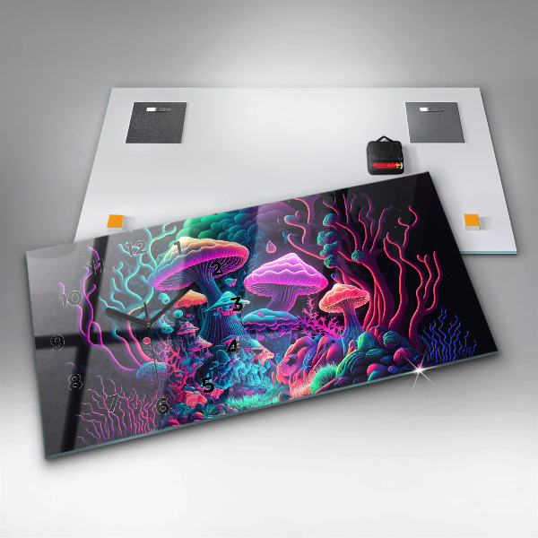 Horizontale Uhr mit motiv Neon-Pilze