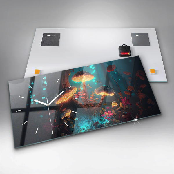 Horizontale Uhr Wald und Zauberpilze