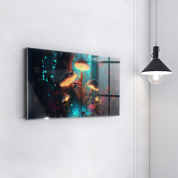 Horizontale Uhr Wald und Zauberpilze