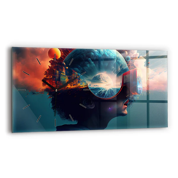 Horizontale Uhr Futuristische virtuelle Welt