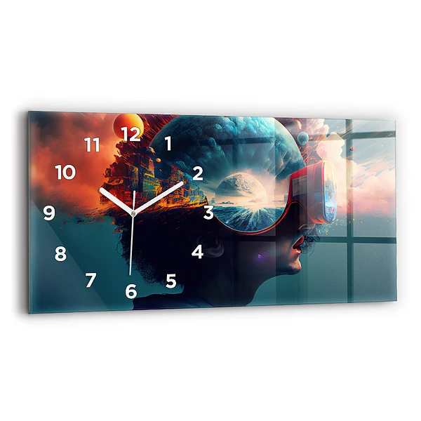 Horizontale Uhr Futuristische virtuelle Welt