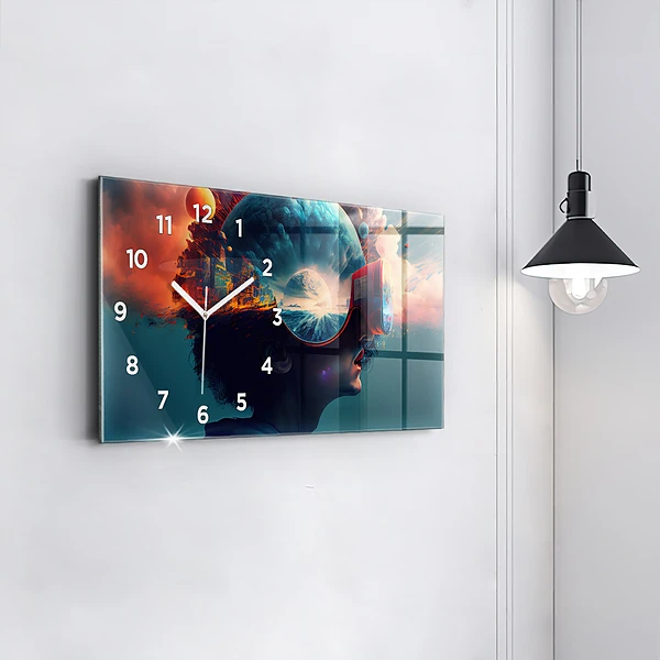 Horizontale Uhr Futuristische virtuelle Welt
