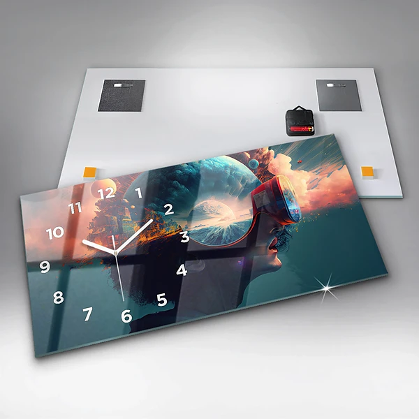 Horizontale Uhr Futuristische virtuelle Welt