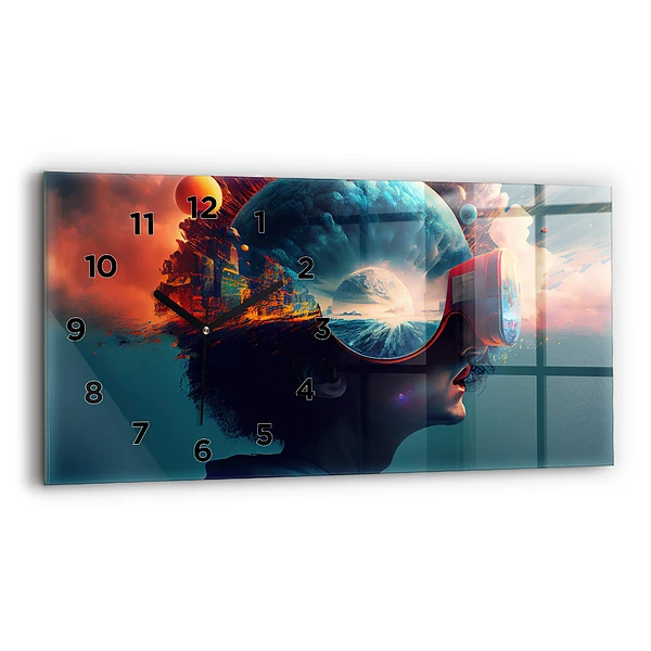 Horizontale Uhr Futuristische virtuelle Welt