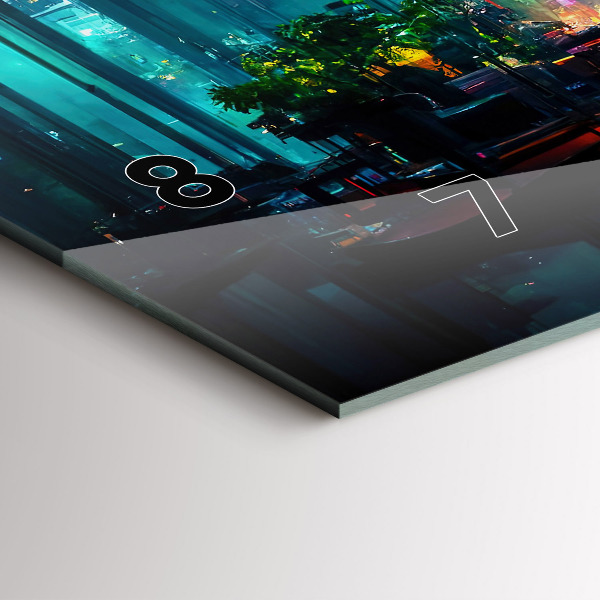 Horizontale Uhr mit motiv Stadt im Cyberpunk-Stil