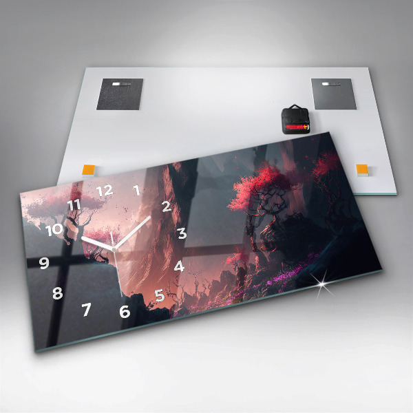 Horizontale Uhr Magischer Wald und Gebirge