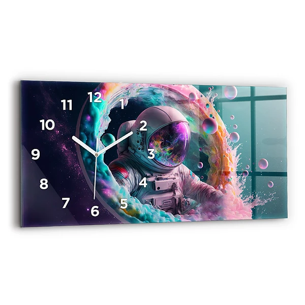 Horizontale Uhr mit motiv Kosmonautenfarbene Wolken