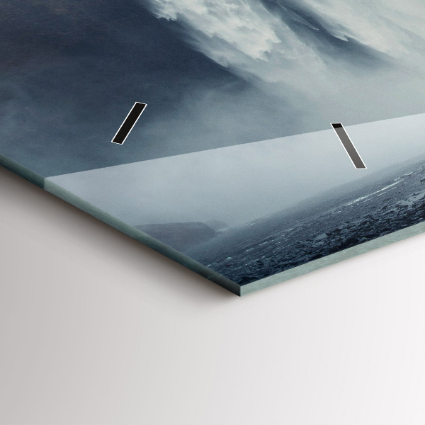 Horizontale Uhr mit motiv Wasserfall Island Landschaft