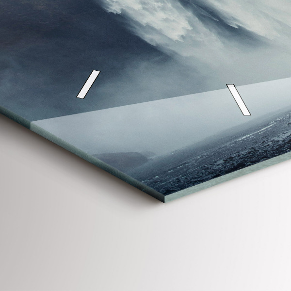 Horizontale Uhr mit motiv Wasserfall Island Landschaft