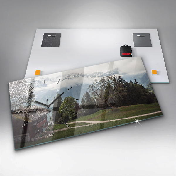 Horizontale Uhr mit motiv Blick auf die Berge