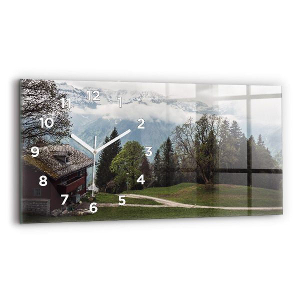 Horizontale Uhr mit motiv Blick auf die Berge