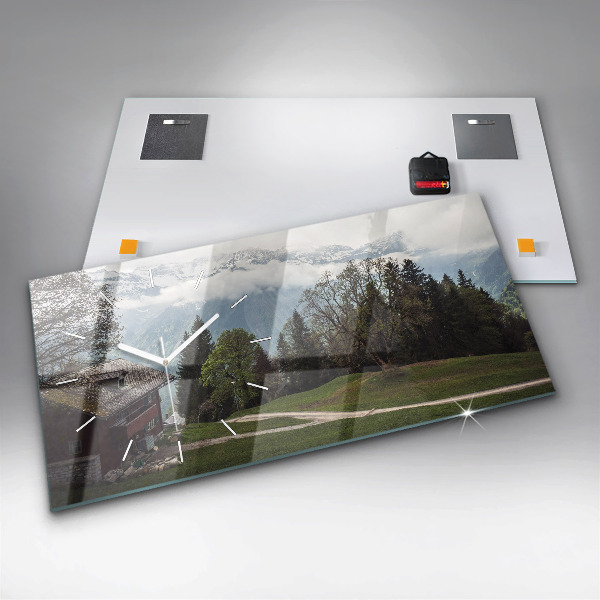 Horizontale Uhr mit motiv Blick auf die Berge