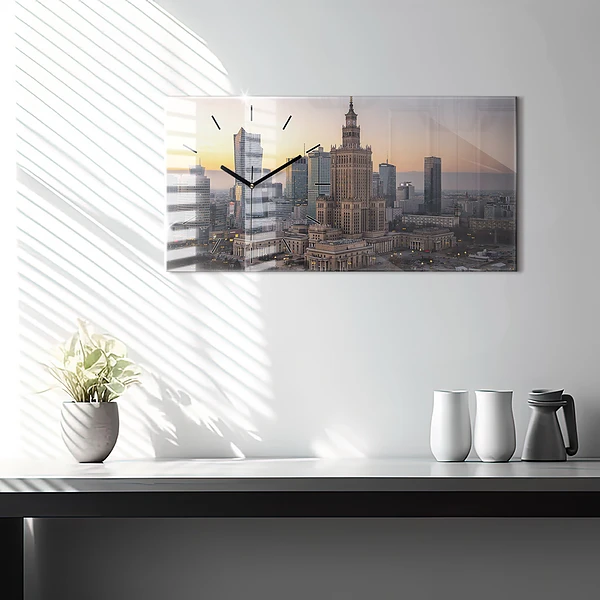 Horizontale Uhr mit motiv Panorama von Warschau