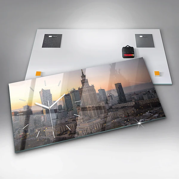 Horizontale Uhr mit motiv Panorama von Warschau