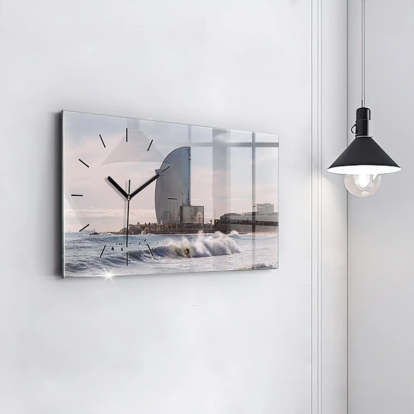 Horizontale Uhr mit motiv Surfer in Barcelona