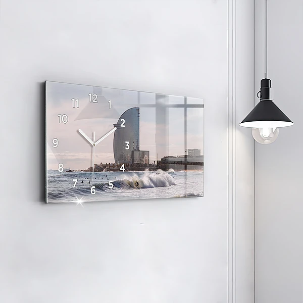 Horizontale Uhr mit motiv Surfer in Barcelona