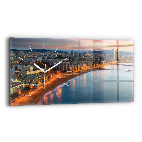 Horizontale Uhr mit motiv Strand von Barcelona