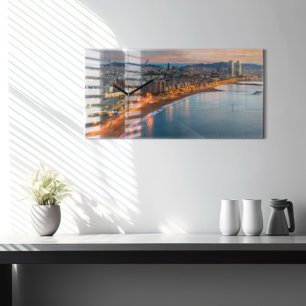 Horizontale Uhr mit motiv Strand von Barcelona
