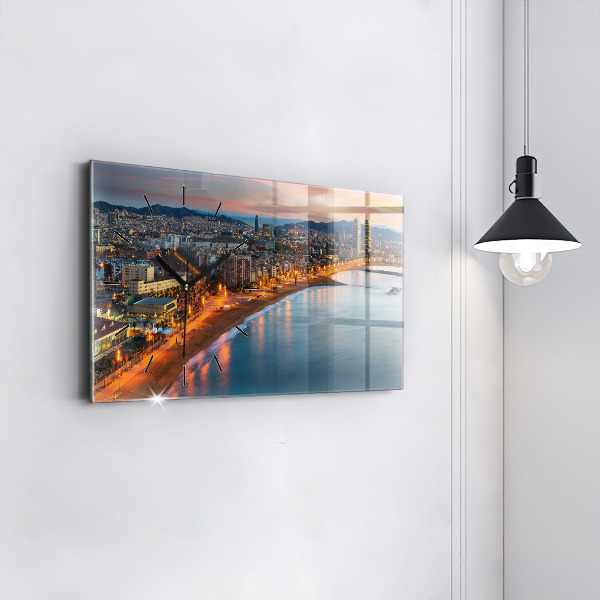 Horizontale Uhr mit motiv Strand von Barcelona