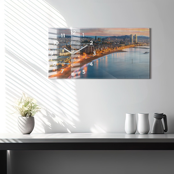 Horizontale Uhr mit motiv Strand von Barcelona