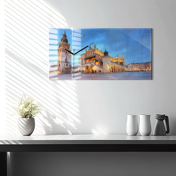 Horizontale Uhr mit motiv Hauptmarkt in Krakau