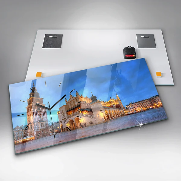 Horizontale Uhr mit motiv Hauptmarkt in Krakau