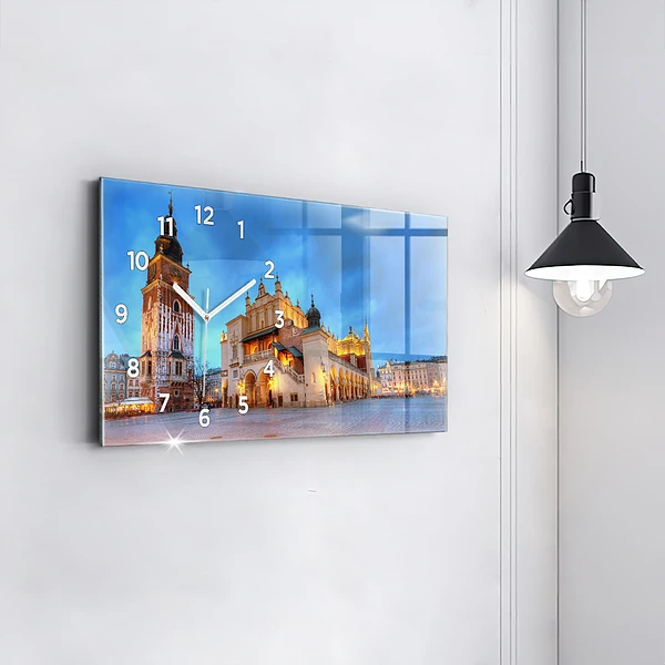 Horizontale Uhr mit motiv Hauptmarkt in Krakau