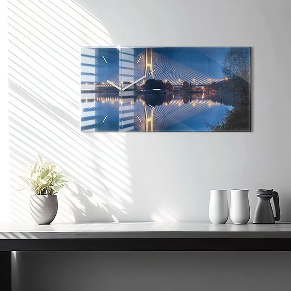 Horizontale Uhr mit motiv Brücke Rędziński Wroclaw