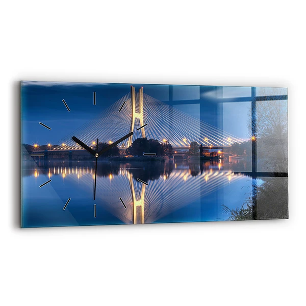 Horizontale Uhr mit motiv Brücke Rędziński Wroclaw