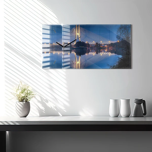 Horizontale Uhr mit motiv Brücke Rędziński Wroclaw