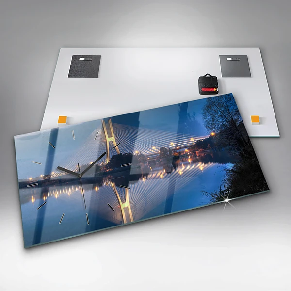 Horizontale Uhr mit motiv Brücke Rędziński Wroclaw