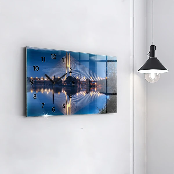 Horizontale Uhr mit motiv Brücke Rędziński Wroclaw