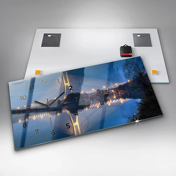 Horizontale Uhr mit motiv Brücke Rędziński Wroclaw