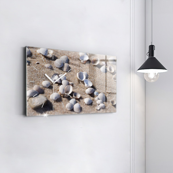 Horizontale Uhr mit motiv Muscheln am Strand