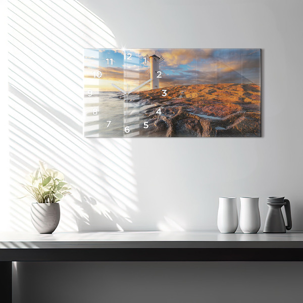 Horizontale Uhr mit motiv Leuchtturm und die Ostsee