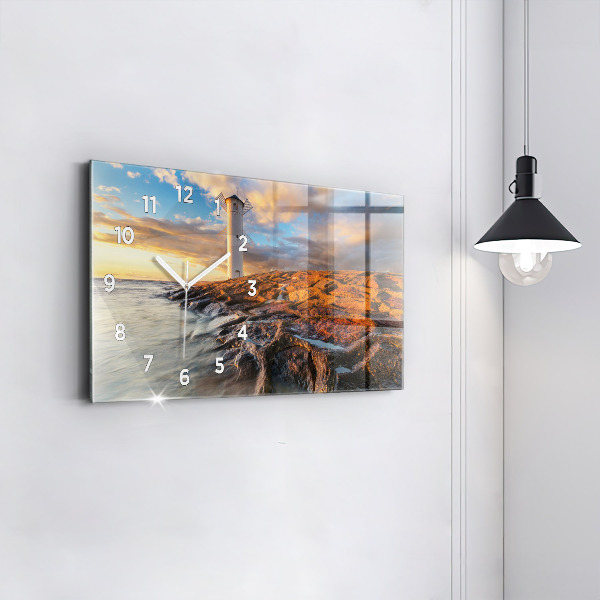 Horizontale Uhr mit motiv Leuchtturm und die Ostsee