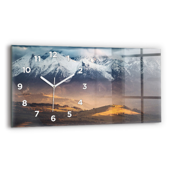 Horizontale Uhr mit motiv Tatra-Gebirge im Winterpanorama