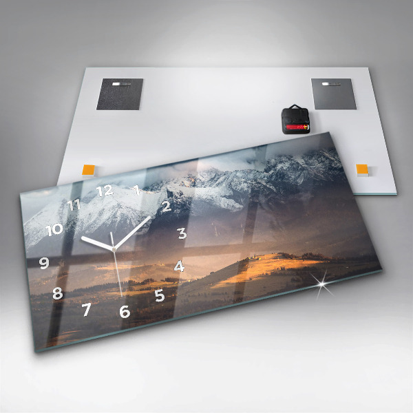 Horizontale Uhr mit motiv Tatra-Gebirge im Winterpanorama
